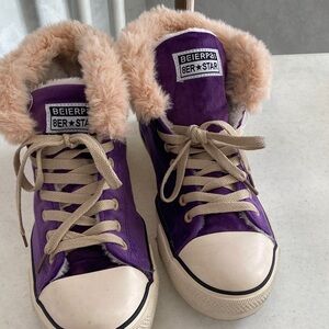 Beierpal 8ER⭐️ STAR Purple Fur-Lined Sneakers